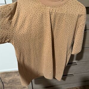 Galita Fashion Tan Rhinestone Top Women’s Small – Brand New